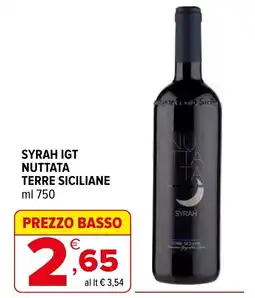 Iperal Syrah igt nuttata terre siciliane offerta