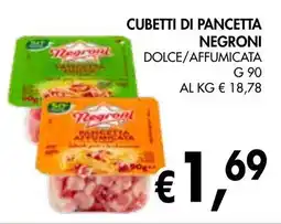 èccoMI Cubetti di pancetta NEGRONI offerta