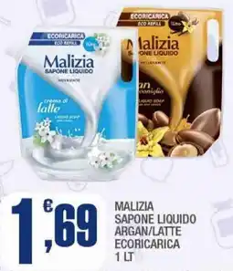 Splendidi e Splendenti Malizia sapone liquido argan/latte ecoricarica offerta