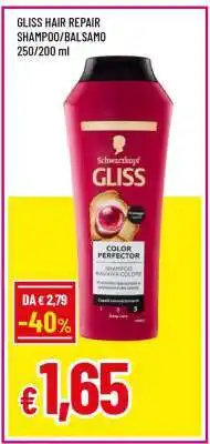 Famila GLISS HAIR REPAIR SHAMPOO/BALSAMO 250/200 ml offerta