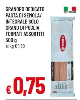 Famila GRANORO DEDICATO PASTA DI SEMOLA/INTEGRALE offerta