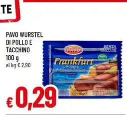 Famila PAVO WURSTEL DI POLLO E TACCHINO offerta