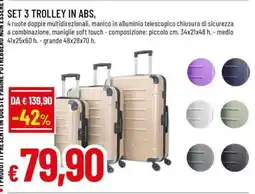 Famila SET 3 TROLLEY IN ABS offerta