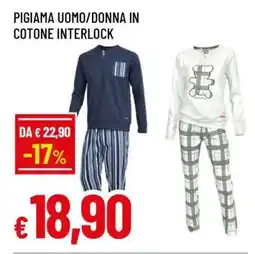 Famila PIGIAMA UOMO/DONNA IN COTONE INTERLOCK offerta