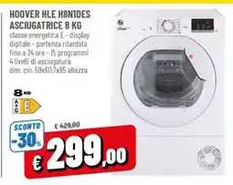 Famila HOOVER HLE H8N1DES ASCIUGATRICE 8 KG offerta