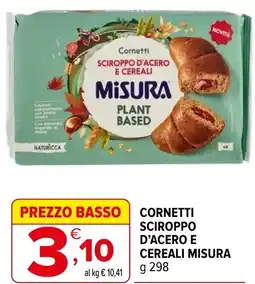 Iperal Cornetti sciroppo d'acero e cereali MISURA offerta