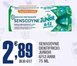 Splendidi e Splendenti Sensodyne dentifricio junior 6/12 anni offerta