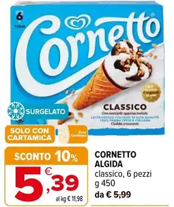 Iperal CORNETTO ALGIDA classico, 6 pezzi offerta