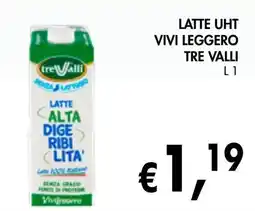 èccoMI Latte uht vivi leggero TRE VALLI offerta