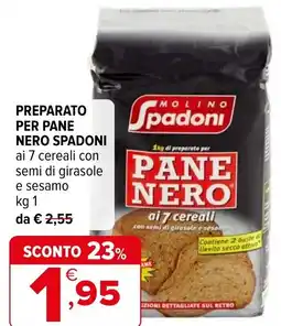 Iperal Preparato per pane nero SPADONI ai 7 cereali con semi di girasole e sesamo offerta
