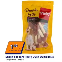 Action Snack per cani Pinky Duck Dumbbells offerta