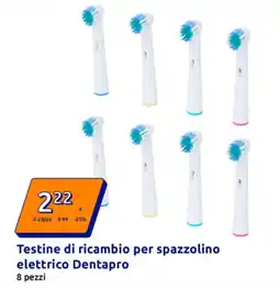 Action Testine di ricambio per spazzolino elettrico Dentapro offerta