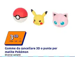 Action Gomme da cancellare 3D o punte per matite Pokémon offerta