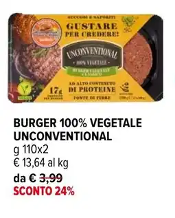 Iperal Burger 100% vegetale UNCONVENTIONAL offerta