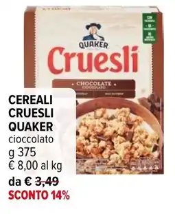 Iperal Cereali cruesli QUAKER offerta