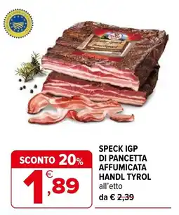 Iperal Speck igp di pancetta affumicata handl tyrol offerta