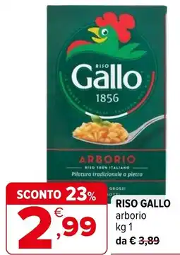 Iperal RISO GALLO arborio offerta