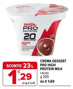 Iperal Crema dessert pro high protein milk offerta