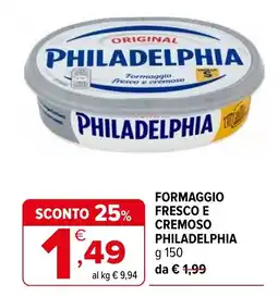 Iperal Formaggio fresco e cremoso PHILADELPHIA offerta