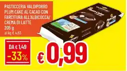 IperFamila Pasticceria valdiporro plum cake al cacao con farcitura all'albicocca/ crema di latte offerta