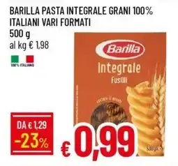 IperFamila Barilla pasta integrale grani 100% italiani offerta