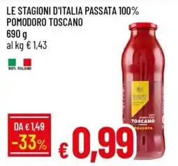 IperFamila Le stagioni d'italia passata 100% pomodoro toscano offerta