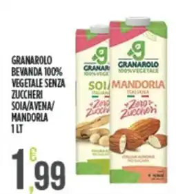 Euroesse Granarolo bevanda 100% vegetale senza zuccheri soia/avena/ mandorla offerta