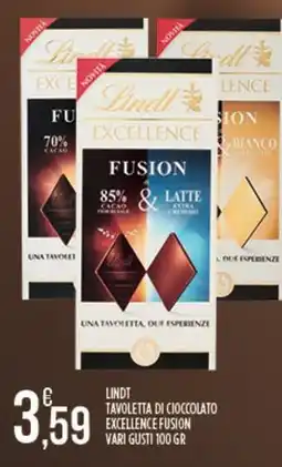 Euroesse Lindt tavoletta di cioccolato excellence fusion offerta