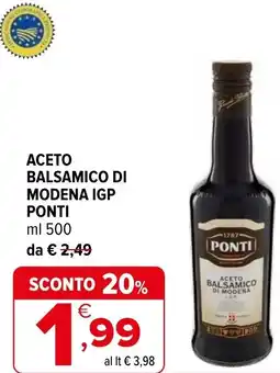 Iperal Aceto balsamico di modena igp PONTI offerta