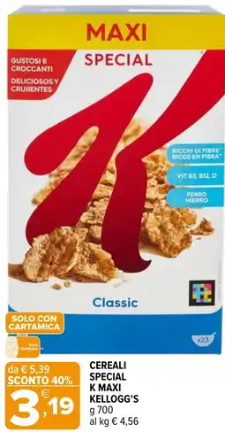 Iperal Cereali special k maxi KELLOGG'S offerta