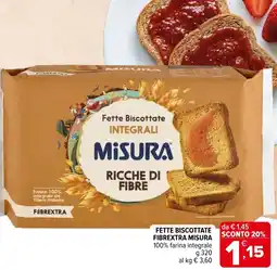 Iperal Fette biscottate fibrextra MISURA offerta