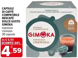 Iperal Capsule di caffè compatibile nescafè dolce gusto GIMOKA offerta
