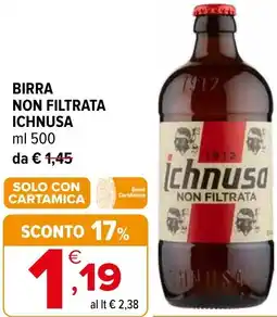 Iperal Birra non filtrata ICHNUSA offerta