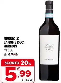 Iperal Nebbiolo langhe doc heredis offerta