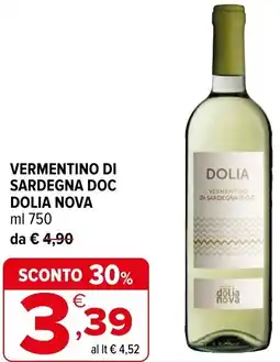 Iperal Vermentino di sardegna doc DOLIA NOVA offerta