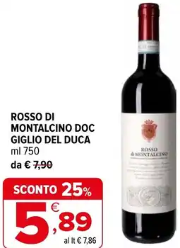 Iperal Rosso di montalcino doc GIGLIO DEL DUCA offerta