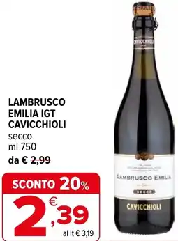 Iperal Lambrusco emilia igt CAVICCHIOLI offerta