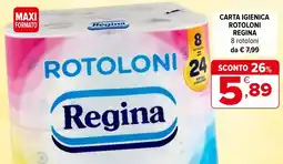 Iperal Carta igienica rotoloni REGINA offerta