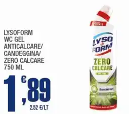 Splendidi e Splendenti Lysoform wc gel anticalcare/ candeggina/ zero calcare offerta