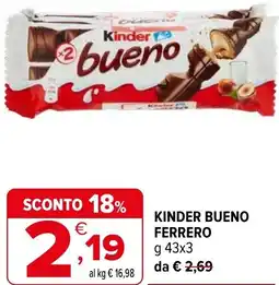 Iperal Kinder bueno ferrero offerta