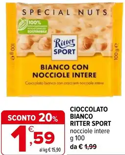 Iperal Cioccolato bianco RITTER SPORT offerta