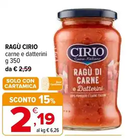 Iperal RAGÙ CIRIO carne e datterini offerta
