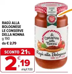 Iperal Ragù alla bolognese LE CONSERVE DELLA NONNA offerta