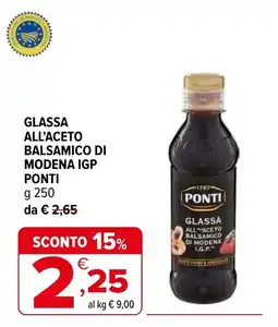Iperal Glassa allaceto balsamico di modena igp PONTI offerta