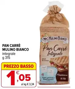 Iperal Pan carrè mulino bianco integrale offerta