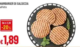 IperFamila Hamburger di salsiccia offerta