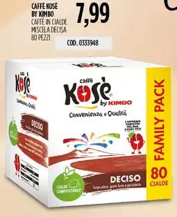 Carico Cash & Carry Caffè kosè by kimbo caffè in cialde miscela decisa offerta