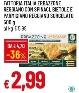 IperFamila Fattoria italia erbazzone reggiano con spinaci, bietole e parmigiano reggiano surgelato offerta