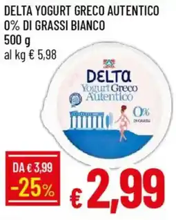 IperFamila Delta yogurt greco autentico 0% di grassi bianco offerta