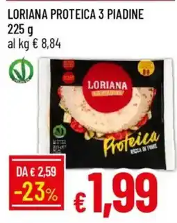 IperFamila Loriana proteica 3 piadine offerta
